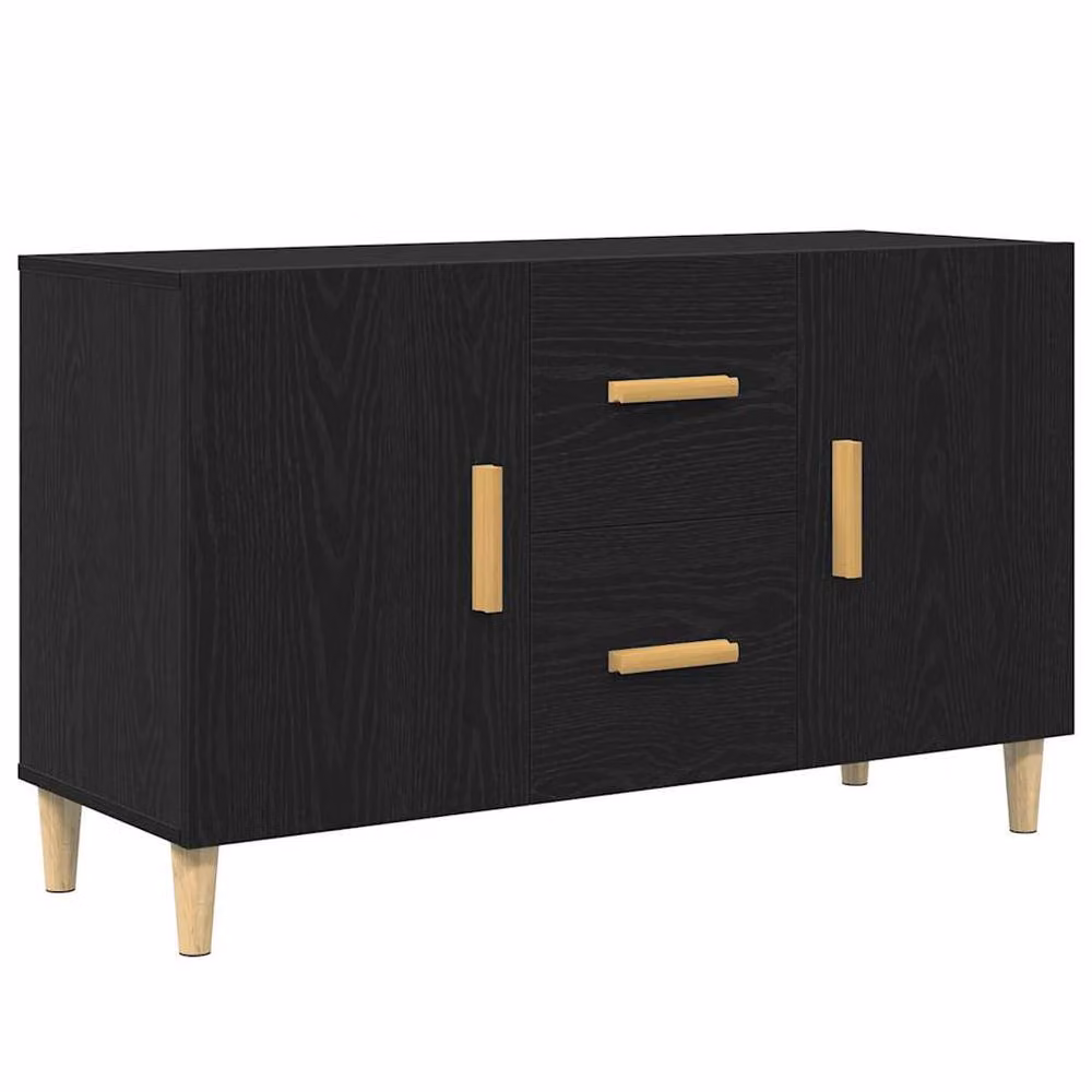 Berkfield Home Black Oak Sideboard, W/D/H: 100 x 36 x 60 cm – 2