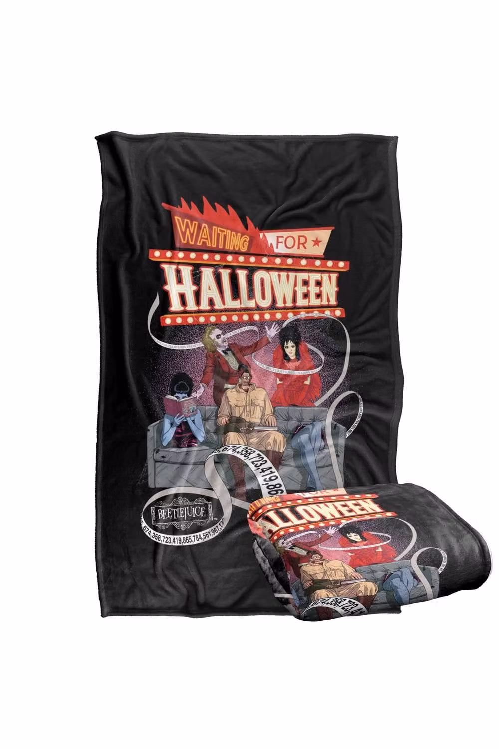 Warner Bros. Beetlejuice Waiting For Halloween Super Soft Fleece Throw Blanket, Multicolour, W: 152 cm, D: 127 cm – 7