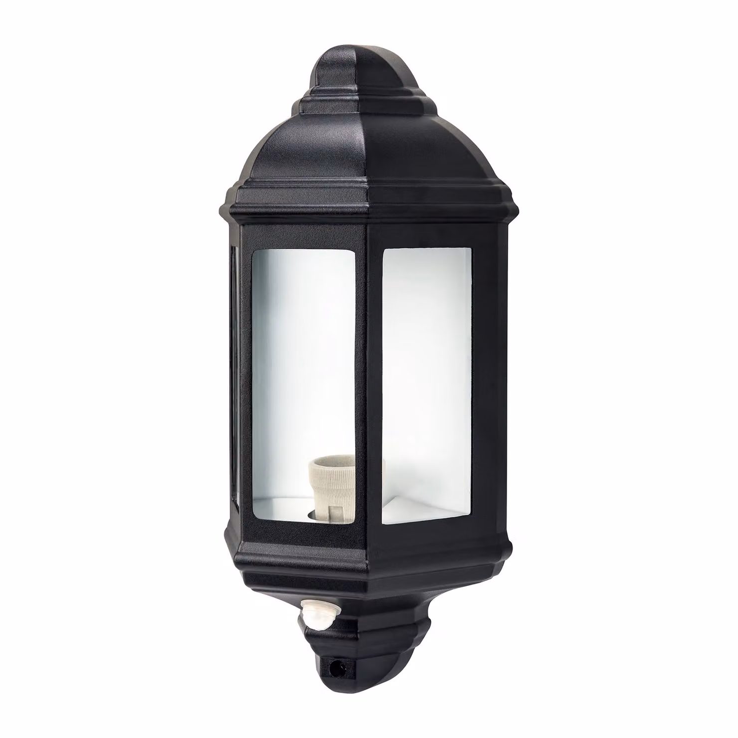 Luceco Black Three Panel E27 Exterior Lantern with PIR Motion and Dusk Sensors – 2