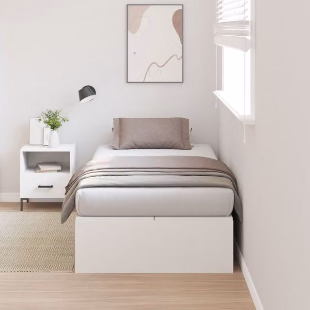 Berkfield Home Minimalist White Storage Bed Frame with Drawers, W/D/H: 90 x 190 cm