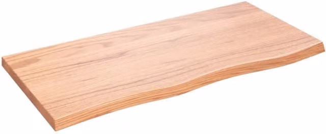 Berkfield Home Wall Mounted Rustic Oak Shelf, Light Brown, W: 100 cm, D: 50 cm, H: 2-4 cm