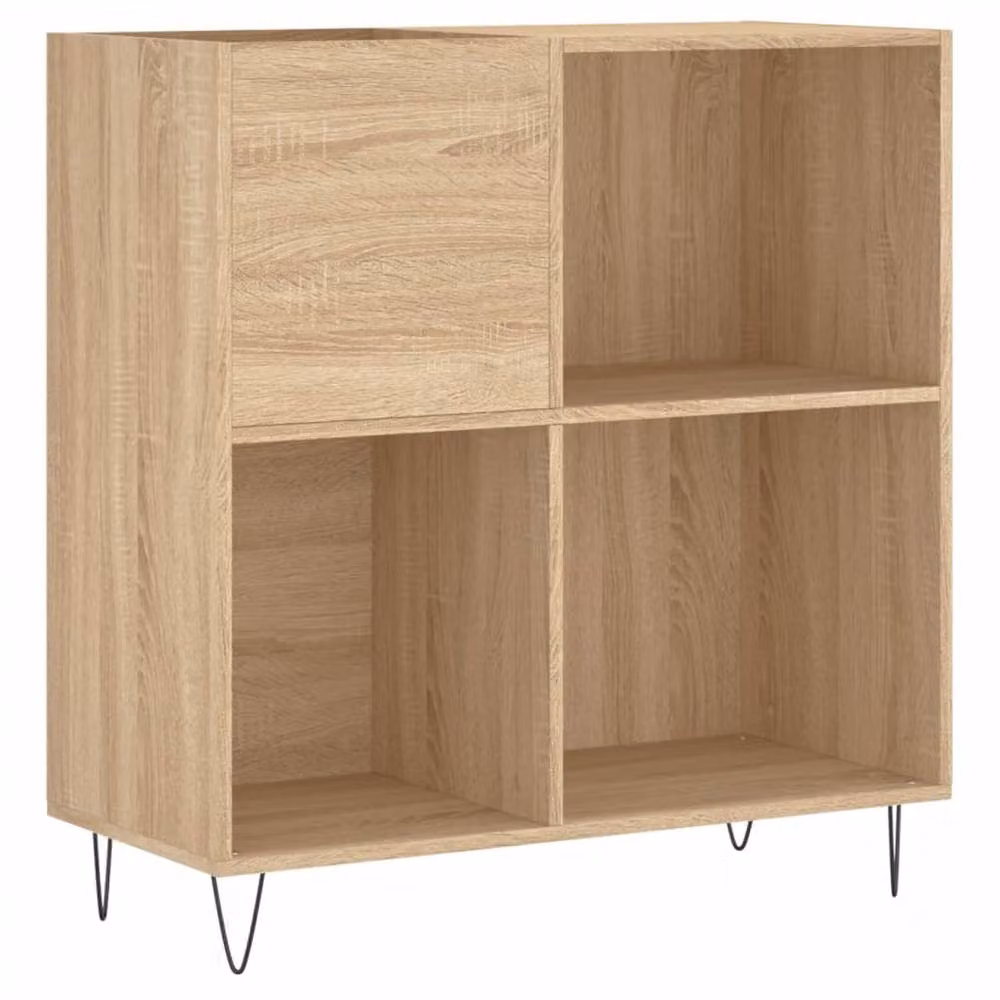 Berkfield Home Sonoma Oak Record Cabinet in Light Tan, W/D/H: 84.5 x 38 x 89 cm – 2