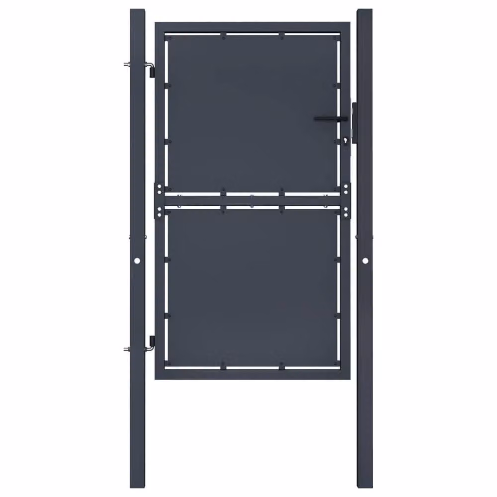 Berkfield Home Anthracite Steel Swing Garden Gate, W: 100 cm, H: 200 cm – 2