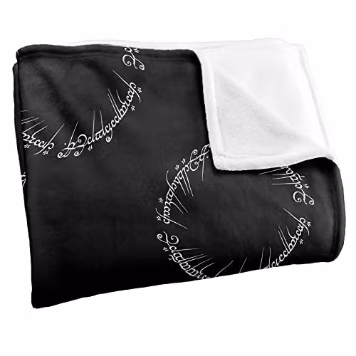LOGOVISION Lord of the Rings Ring Script Super Soft Fleece Throw Blanket, W/D/H: 152 x 127 cm, Multicolour – 2