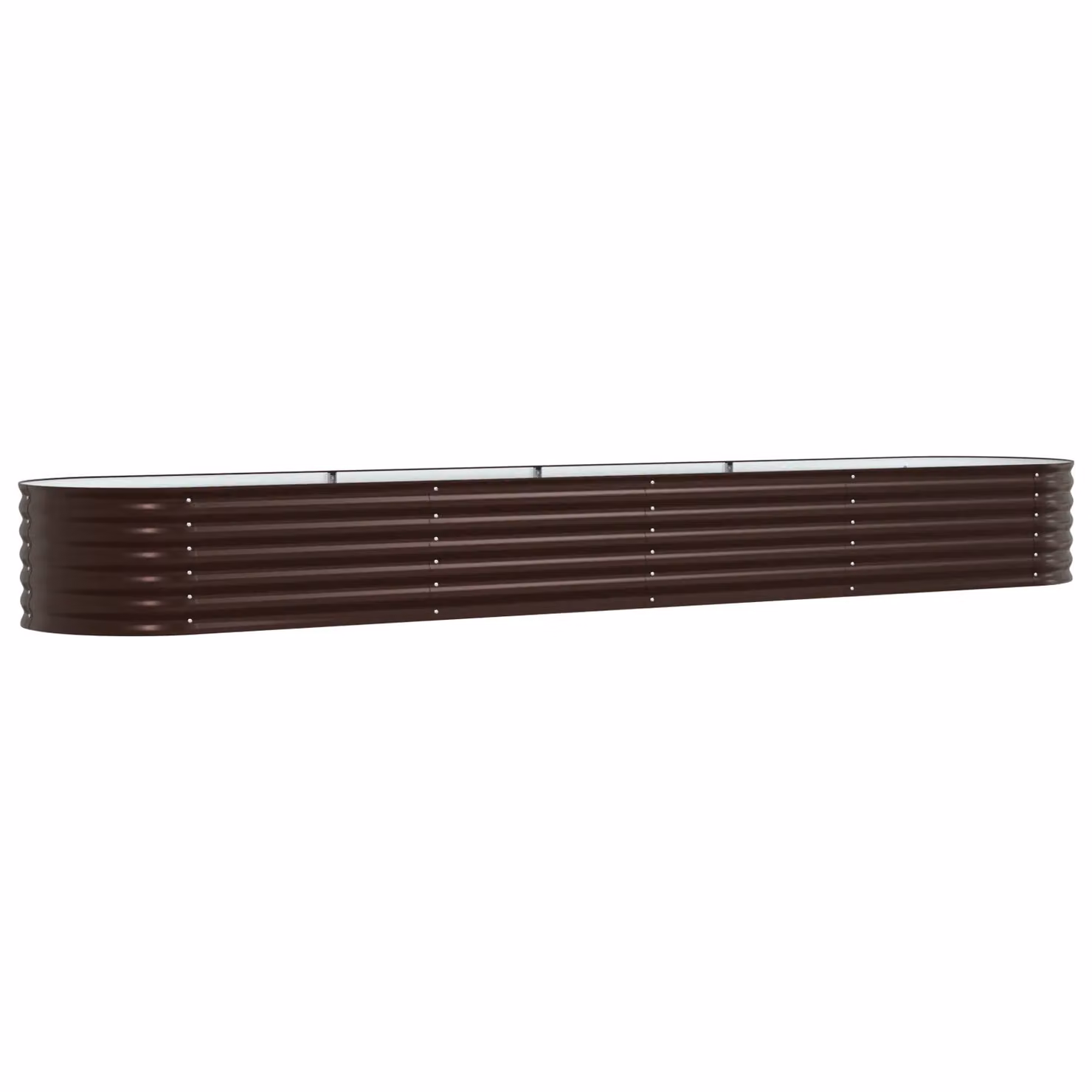 Berkfield Home Garden Raised Bed in Brown, Made of Galvanised Steel, W: 400 cm, D: 80 cm, H: 44 cm – 2