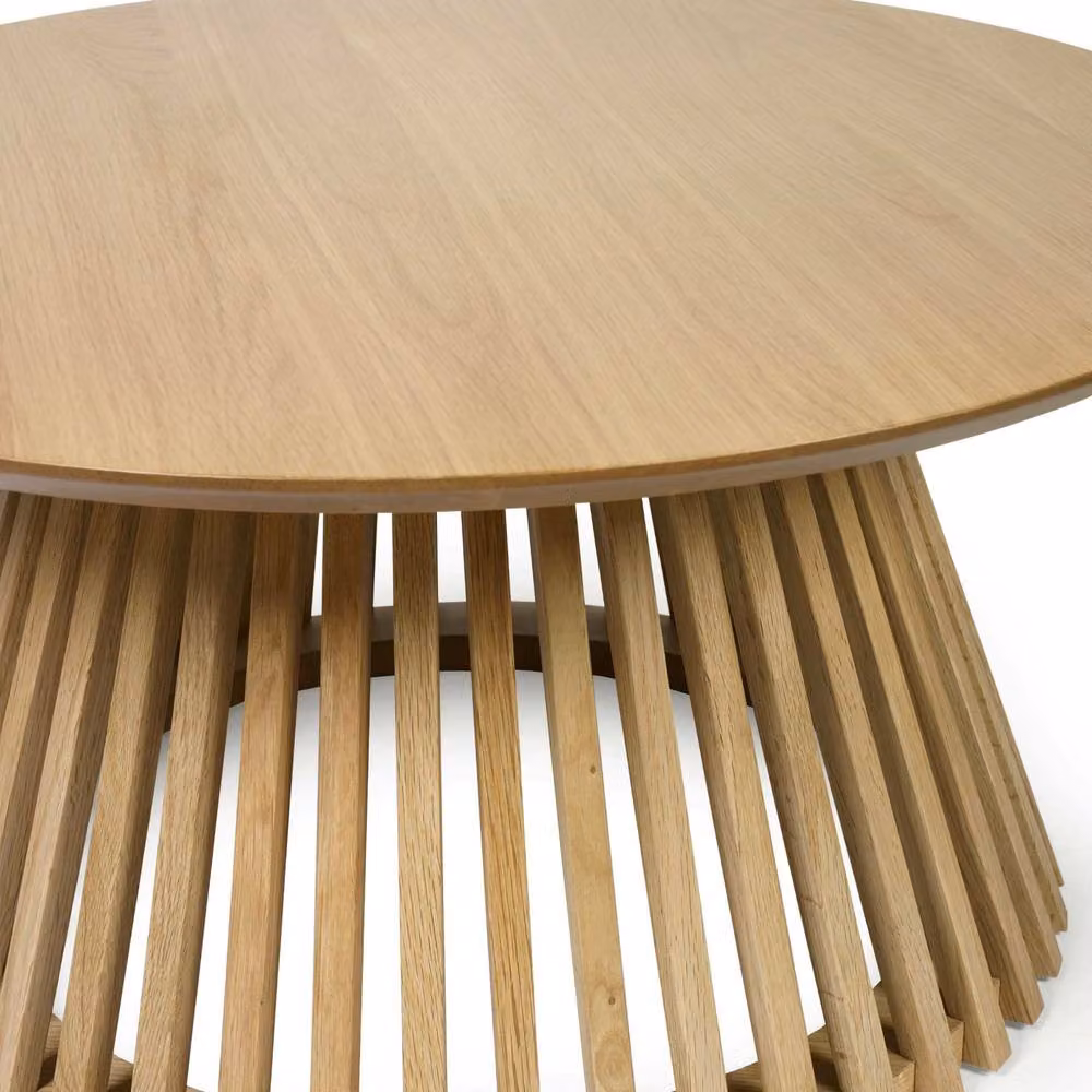 Cheshire Orla Round Coffee Table in Natural Oak, Diameter: 80 cm – 4