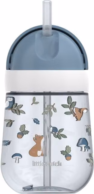 Little Dutch Mio Straw Cup, Forest Friends, Blue, 300 ml – 1