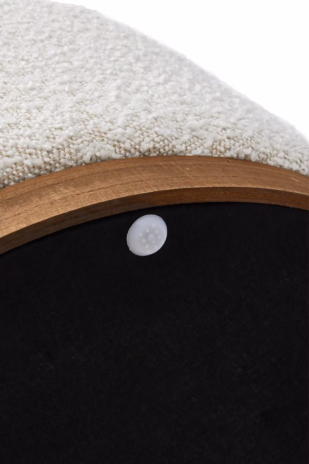 Living and Home Round Beige Bouclé Fabric Ottoman Storage Stool Seat W/D/H: 53 x 53 x 42 cm – 4