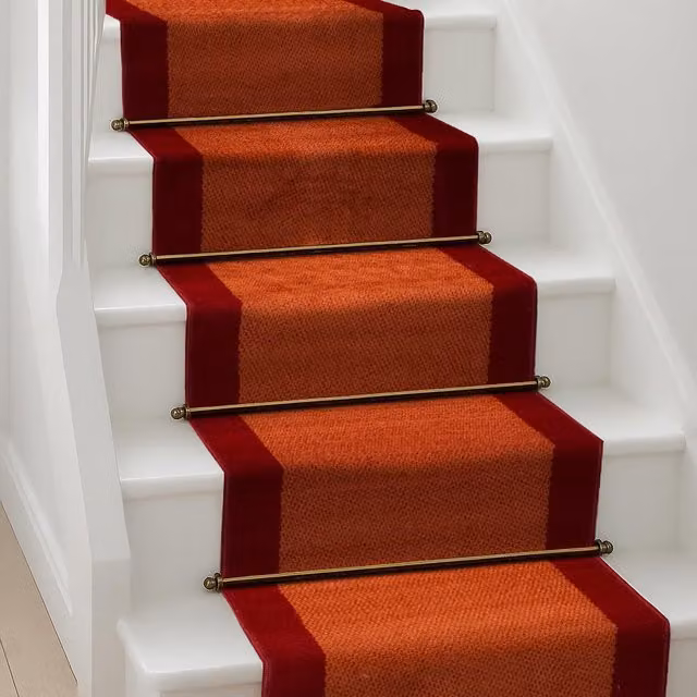 Bravich LTD Bordered Traditional Hallway Runner Rug in Terracotta, W: 60 cm, L: 600 cm – 1