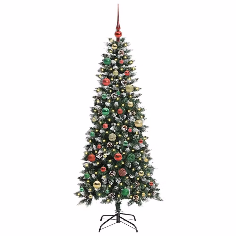 Berkfield Home Artificial Christmas Tree with 150 LEDs, Green, H x W x D: 150 x 66 x 66 cm – 3