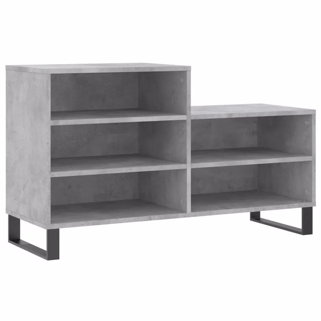 Berkfield Home Modern Shoe Cabinet in Concrete Grey, W/D/H: 102 x 36 x 60 cm – 2