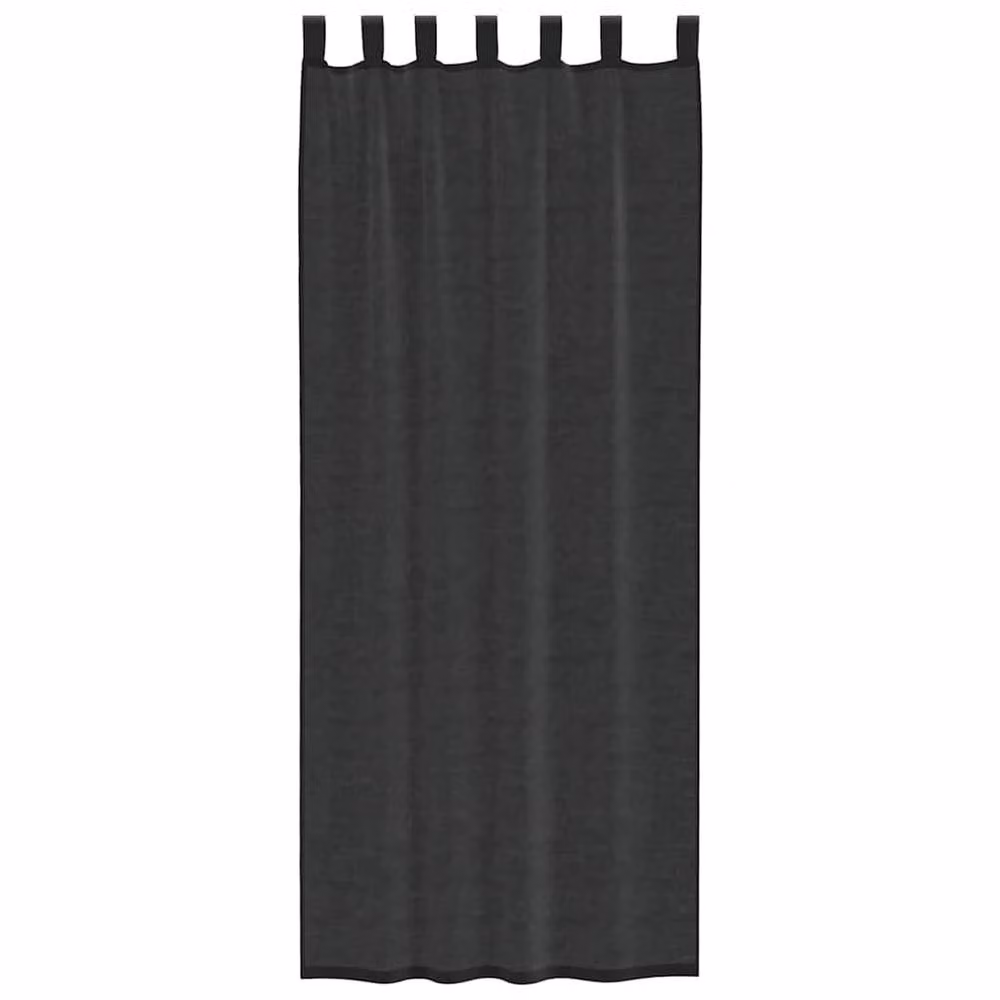 Berkfield Home Black Voile Tab Top Curtains, 2 Pack, W: 140 cm, H: 260 cm – 3
