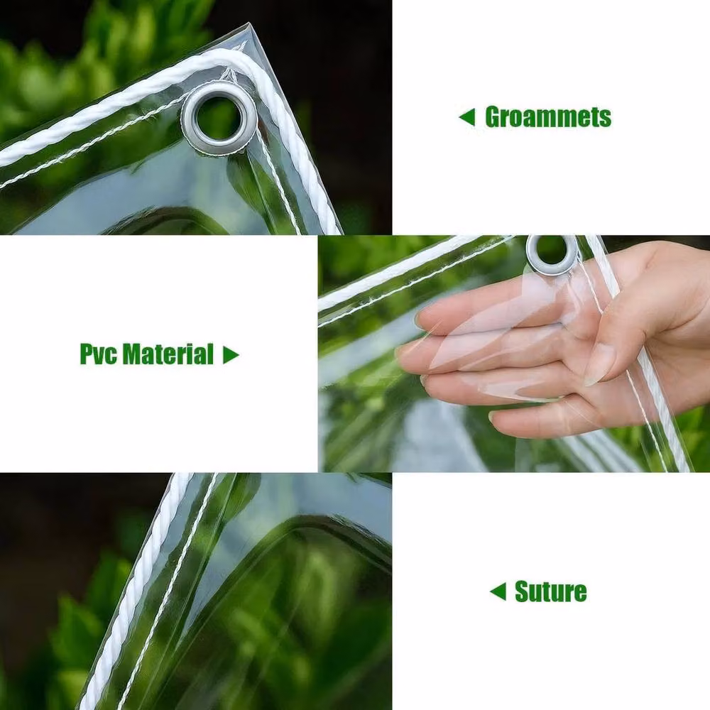 SPETLEK Clear PVC Tarpaulin, Cold and Tear Resistant, W: 180 cm, L: 300 cm – 4