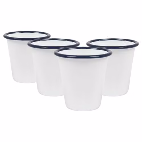 Argon Tableware Blue and White Enamel Tumblers, 300ml, Set of 3 – 1