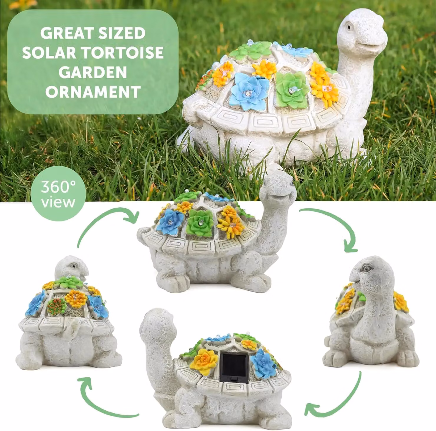 ILFD Group Ltd Solar Turtle Garden Ornament, Grey, 6 Pack – 4