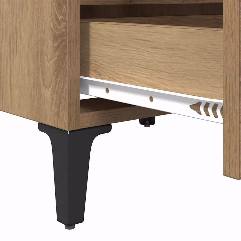 Berkfield Home Artisan Oak Bed Cabinet in Brown, W/D/H: 40 x 35 x 50 cm – 4