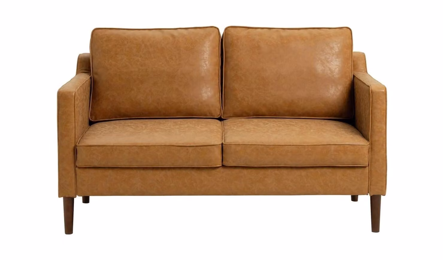 Cheap Furniture Warehouse Knox 2 Seater Leather Sofa in Brown and Beige