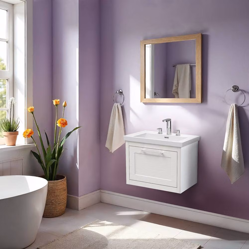 Balterley Blithbury Wall Hung 1 Drawer Vanity Basin Unit, White, Width: 60 cm – 2