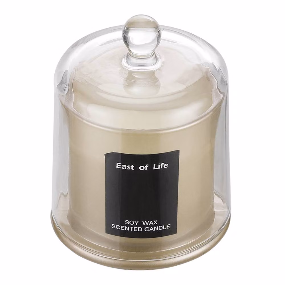 Garden Sanctuary Lychee & White Tea Scented Soy Wax Candle in Grey – 3