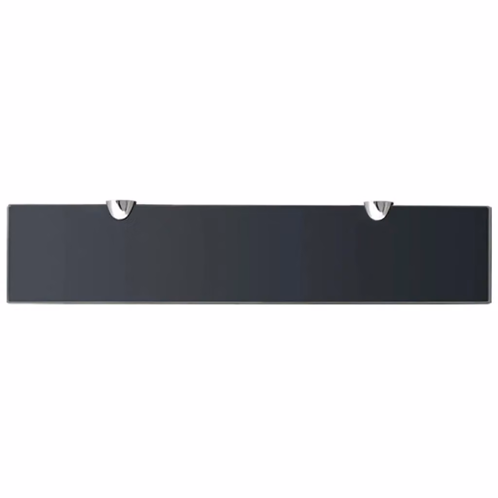 Berkfield Home Black Glass Floating Shelf W: 50 cm, D: 10 cm – 2