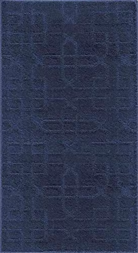 Desire Rugs Ivy Cubed Trellis Design Non-Slip Machine Washable Kitchen Floor Mat, Blue, W: 120 cm, D: 160 cm – 4