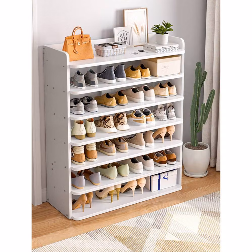 Living and Home 7-Tier Shoe Rack Cabinet in White, Width: 82 cm – 3
