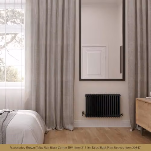 UK Radiators Alpha 4 Column Traditional Cast-Iron Style Radiator in Black, H 500 mm x W 768 mm – 3