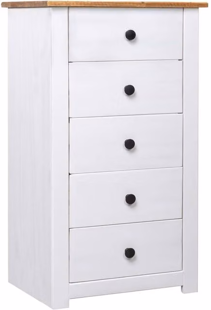 Berkfield Home Panama Range White Pine Sideboard W: 46 cm, D: 40 cm, H: 89 cm