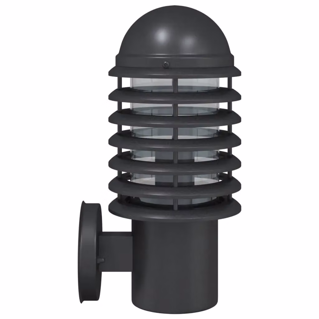 Berkfield Home Black Stainless Steel Outdoor Wall Lights, 2 Pack – 3