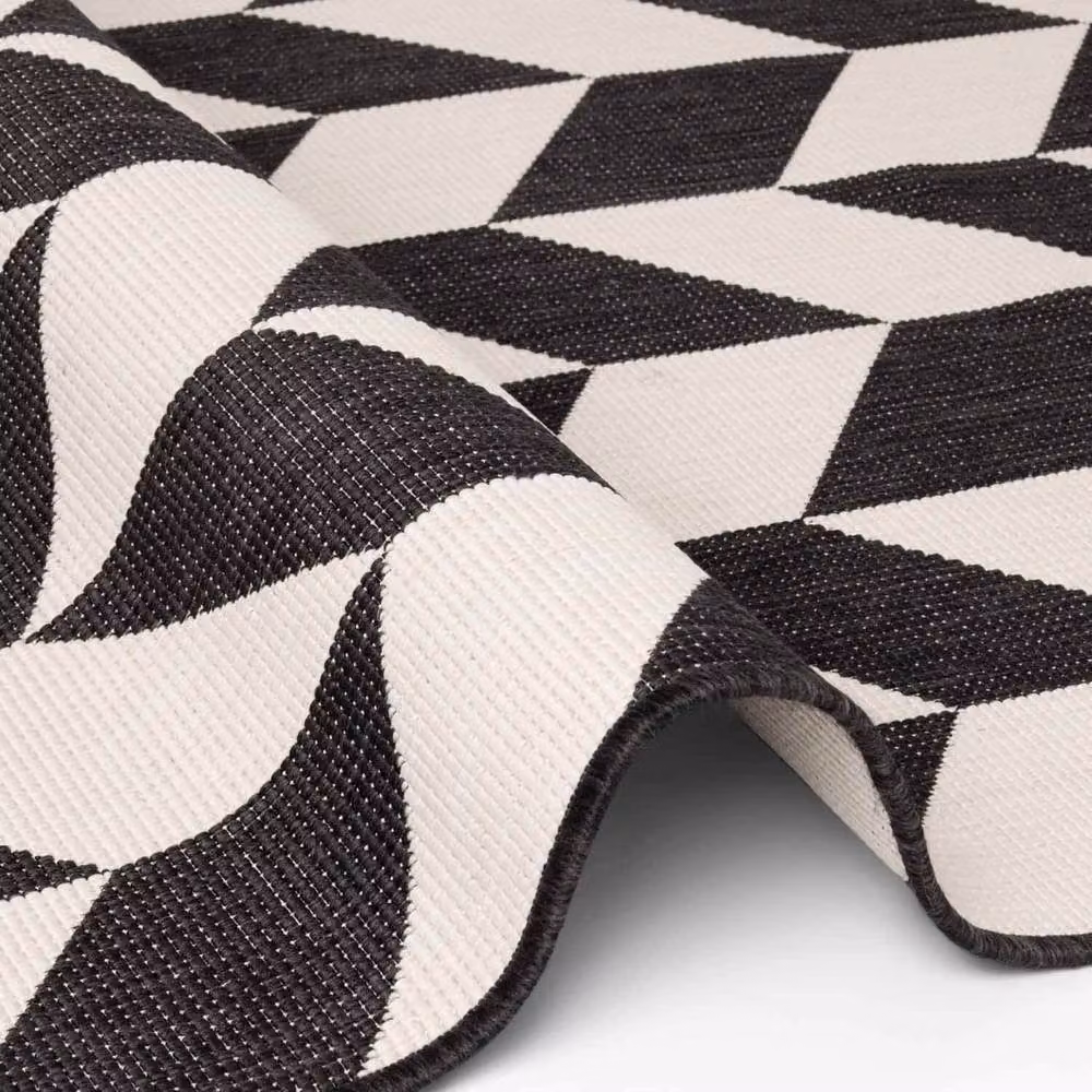 Ted Baker Terrick Reversible Indoor Outdoor Chevron Design Rug in Black, W/D: 200 x 300 cm – 7