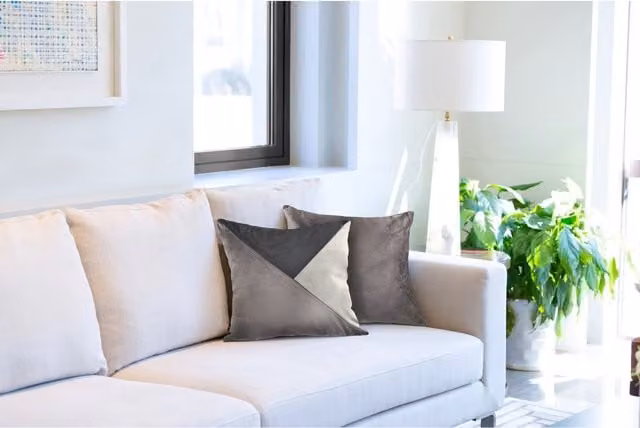 NewEdgeBlinds Modern Square Velvet Cushion Cover in Grey