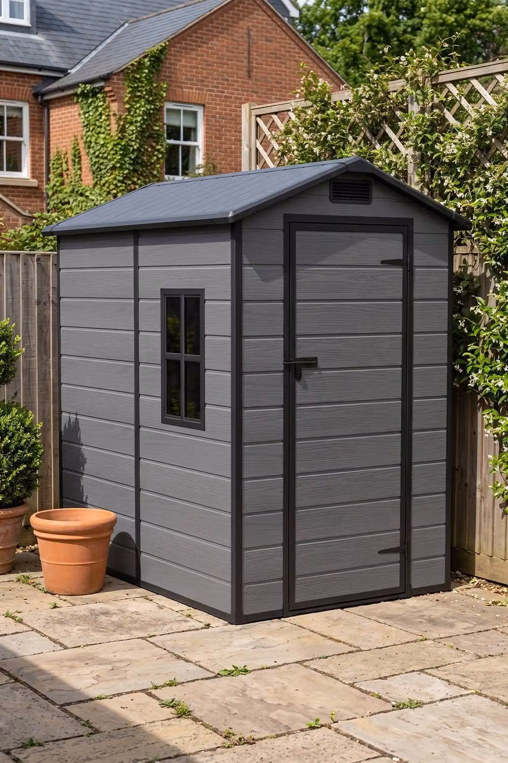Living and Home Dark Grey Plastic Outdoor Garden Storage Shed – 2