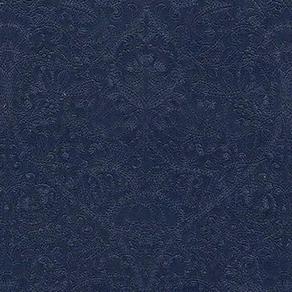 William Morris At Home Lodden Indigo Blue Floral Embroidered Velvet Fabric