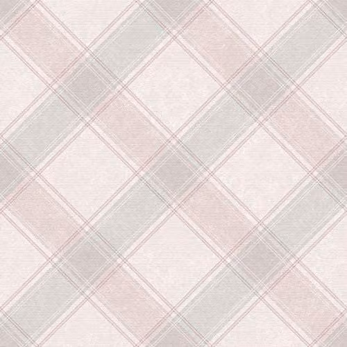 Holden Decor Pink and Grey Check Pattern Classic Tartan Fabric Effect Wallpaper