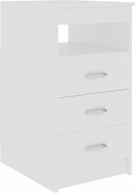 Berkfield Home White Drawer Cabinet in Engineered Wood W/D/H: 40 x 50 x 76 cm