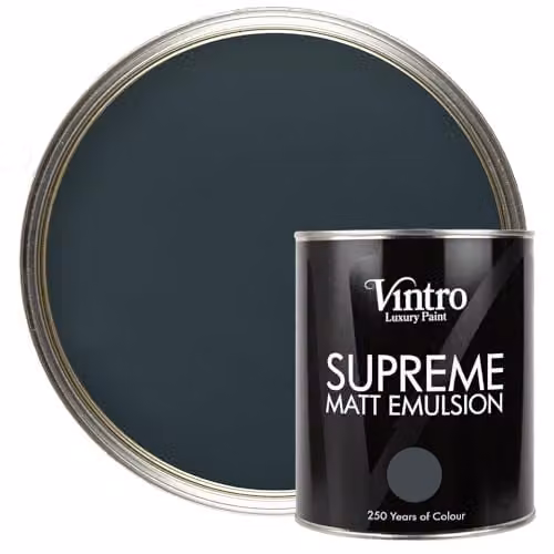 Vintro Luxury Matt Emulsion Multi Surface Paint in Lowry Grey, 1 l – 1