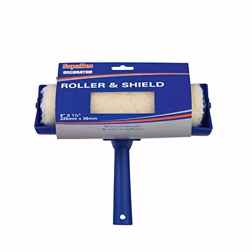 SupaDec Blue Polyester Decorator Roller and Shield with Frame for Water Based Paint, W: 22.86 cm, D: 38 cm