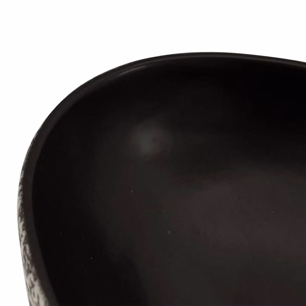 Berkfield Home Oval Ceramic Countertop Basin in Black and Blue, W: 56.5 cm, D: 36.5 cm, H: 13.5 cm – 5