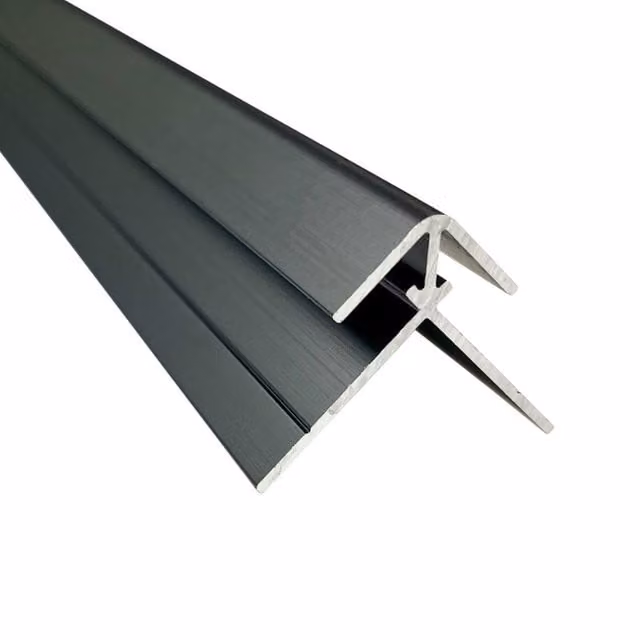 Wetwall Matt Black Alloy Bathroom Panel 4mm External Corner, Length: 2440mm