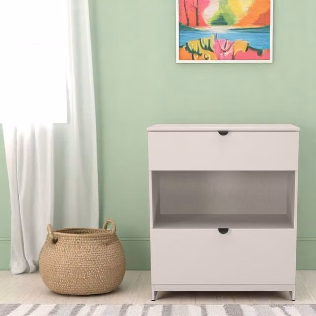 Bora Ready Assembled 2 Drawer Deep Chest with Shelf in Kashmir Matt