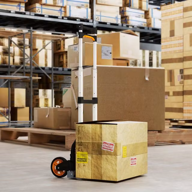 HOMCOM Silver Aluminium Folding Sack Truck with Wheels