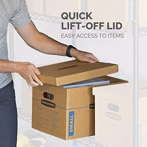 Fellowes Bankers Box SmoothMove Classic 32 Litre Cardboard Storage Boxes, 10 Pack, Brown, W/D/H: 38 x 33 x 26 cm – 2