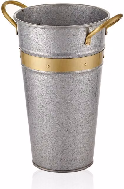 The Mia UK Galvin Series Metal Tabletop Vase in Silver and Gold