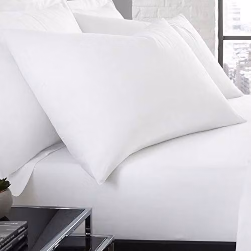 Laqula Pair of White Plain Dyed Easy Care Housewife Pillowcases