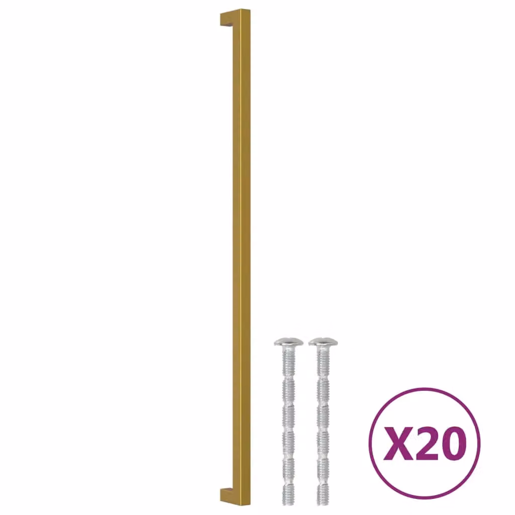 Berkfield Home Gold Stainless Steel Bar Cabinet Handles, 20 Pack, Length: 480 mm – 2