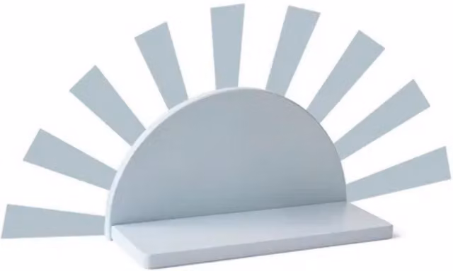 Kids Concept Circle Wall Mounted Shelf for Children, Light Blue