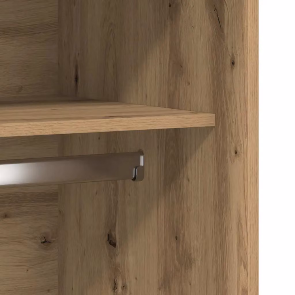 Berkfield Home Artisan Oak Wardrobe in Brown, W/D/H: 100 x 50 x 200 cm – 3
