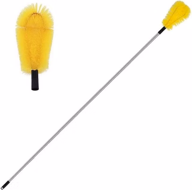 KORVIXA 2-Pack Gutter Cleaning Brushes with 2 Extendable Telescopic Poles in Multicolour and Yellow – 1