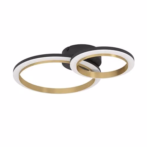 Eglo Calliera LED Ceiling Light Fitting, Dimmable Round Modern Ceiling Lamp in Black, Gold or White