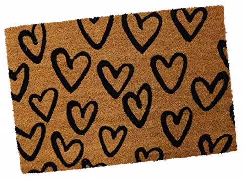 Astley Pride of Place Hand-Drawn Hearts Coir Doormat, Natural Brown, W/D: 60 x 40 cm – 4